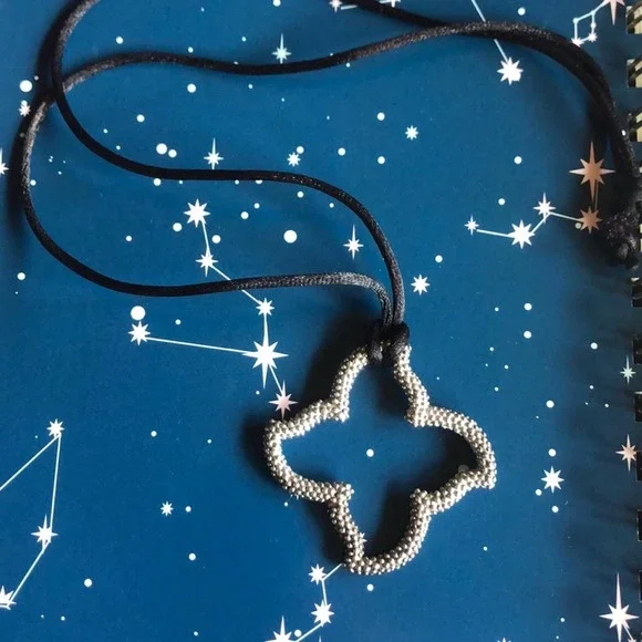 STERLING SILVER Abstract Nubby Starfish Pendant